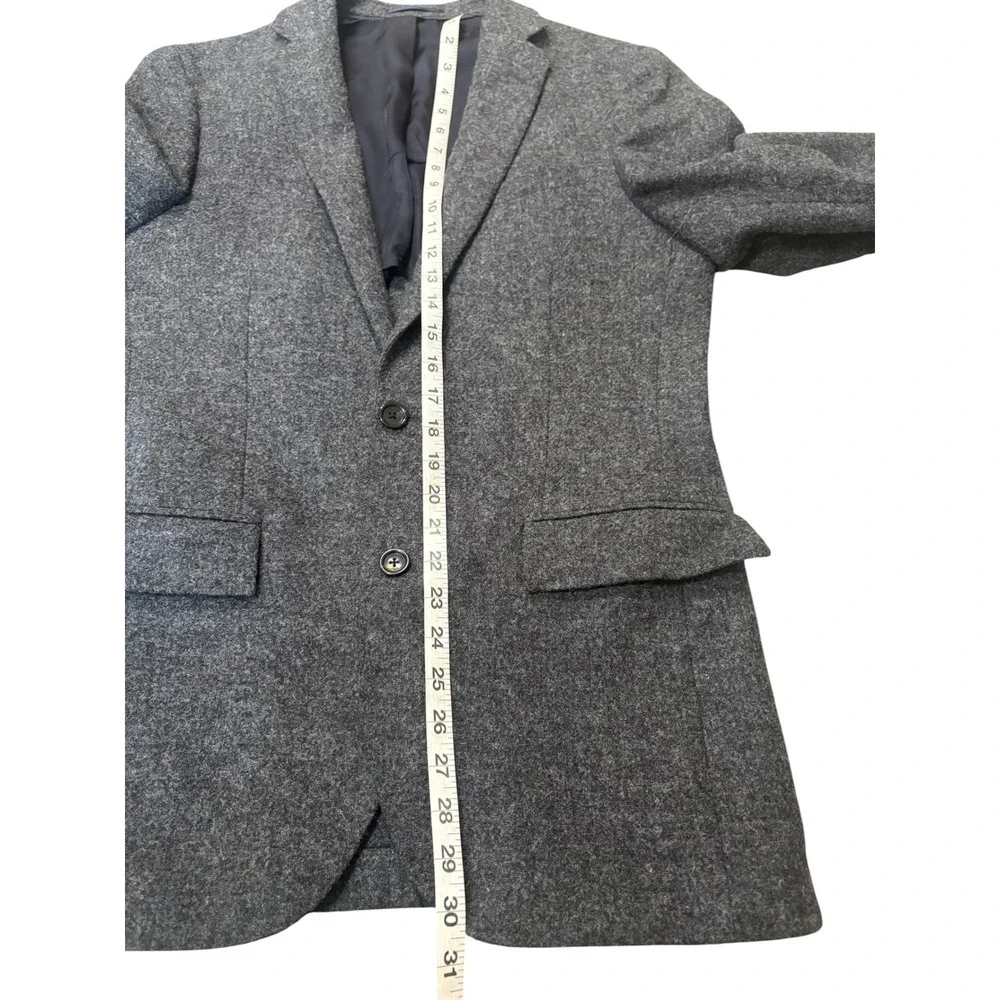 J. Crew Ludlow Blazer Moon Fabric Wool Tweed Elbow Patch 36R Gray Career Office